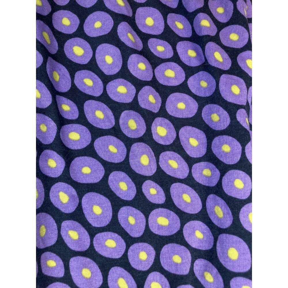 Gudrun Sjoden Organic Cotton Lagenlook Purple Print Short Sleeve Long Dress Sz L - Picture 4 of 8
